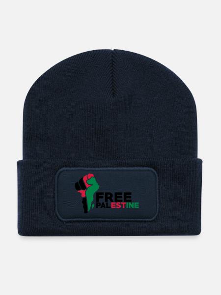 Free Palestine - Recycelte Patch Beanie - French Navy