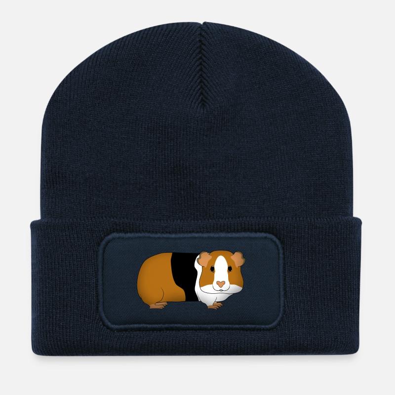 Meerschweinchen dreifarbi - Recycelte Patch Beanie - French Navy
