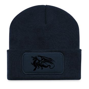 Black Dragon - TribalDragon - Recycled Patch Beanie - french navy - Front