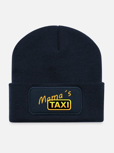 Humorvolles Mamas Taxi Schild - Recycelte Patch Beanie - French Navy