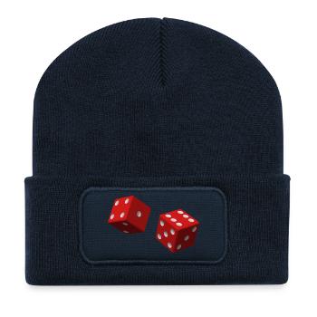 Rote Würfel - Recycelte Patch Beanie - French Navy - Vorne