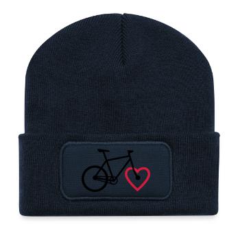 love bike - Recycelte Patch Beanie - French Navy - Vorne