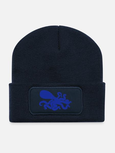 Kraken/Poulpe - Beanie recyclé à patch - bleu marine