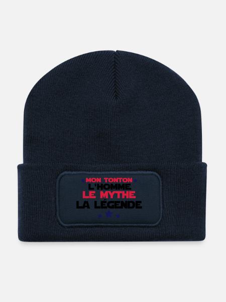 mon tonton - Beanie recyclé à patch - bleu marine