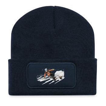 ski - Beanie recyclé à patch - bleu marine - Devant