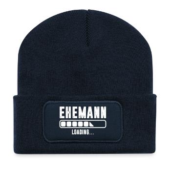 EHEMANN - Recycelte Patch Beanie - French Navy - Vorne
