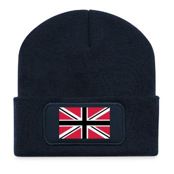 Union Jack | black-white-red | Flag flag - Recycled Patch Beanie - french navy - Front