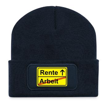 Pension du travail Ortsausgangsschild - Beanie recyclé à patch - bleu marine - Devant
