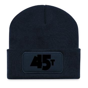 45t - Beanie recyclé à patch - bleu marine - Devant