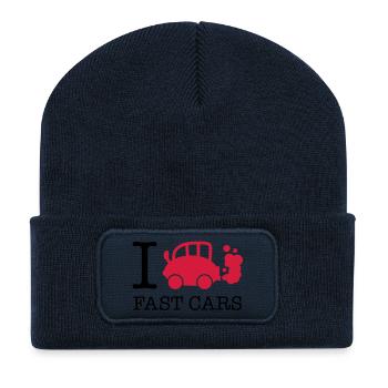 I Love fast cars - Recycelte Patch Beanie - French Navy - Vorne