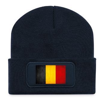 Drapeau de la Belgique - Beanie recyclé à patch - bleu marine - Devant