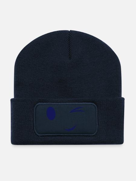 Augen zwinkern - Recycelte Patch Beanie - French Navy