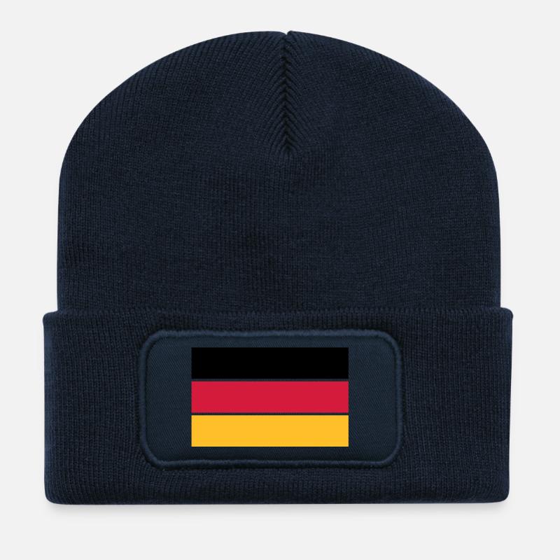 deutschland_50 - Recycelte Patch Beanie - French Navy