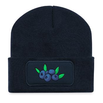 Heidelbeere Besing Blaubeere Schwarzbeere Veggie - Recycelte Patch Beanie - French Navy - Vorne