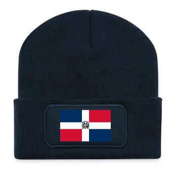 Dominican Republic flag - Recycled Patch Beanie - french navy - Front