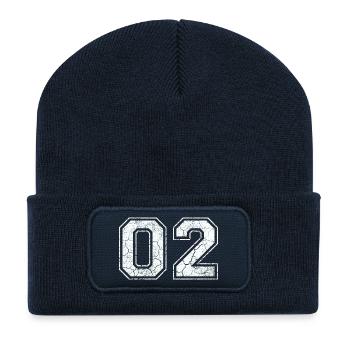 02 in white in the used look - Recycled Patch Beanie - french navy - Front