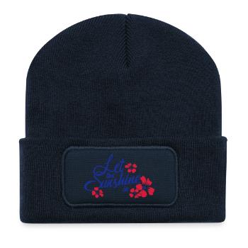 let the sunshine in - Beanie recyclé à patch - bleu marine - Devant
