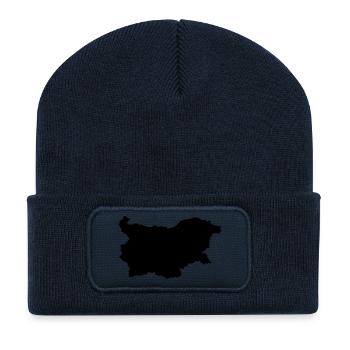 Carte de la Bulgarie - Beanie recyclé à patch - bleu marine - Devant