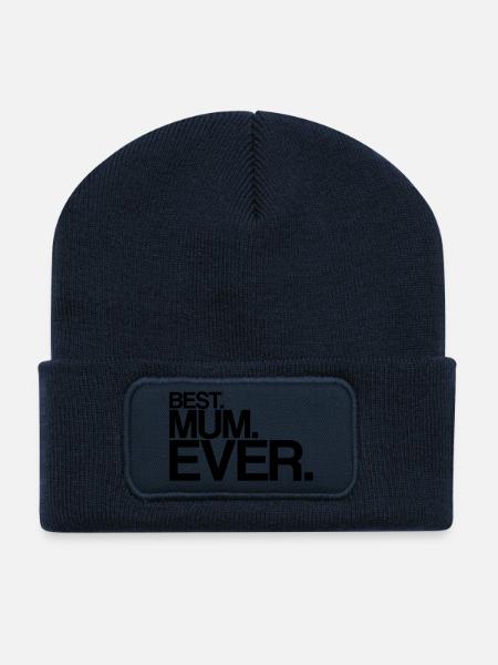 best mum ever - Recycelte Patch Beanie - French Navy