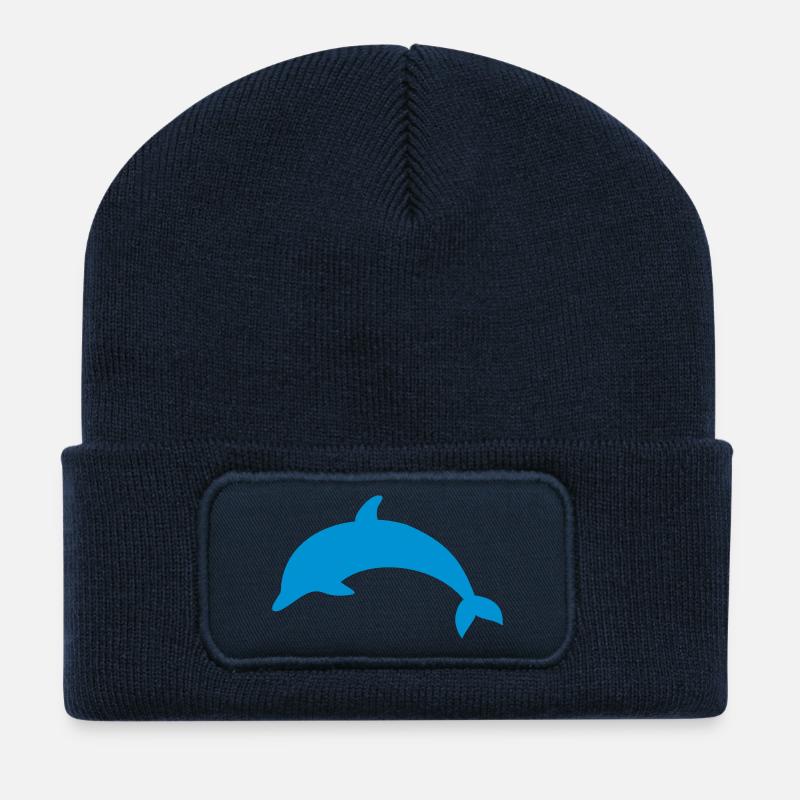 Delfin - Recycelte Patch Beanie - French Navy
