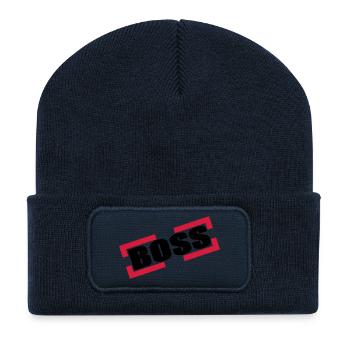 Capo - Beanie recyclé à patch - bleu marine - Devant
