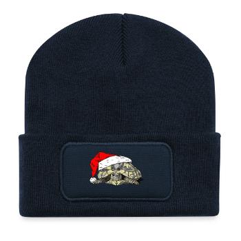Christmas Tortoise - Recycled Patch Beanie - french navy - Front