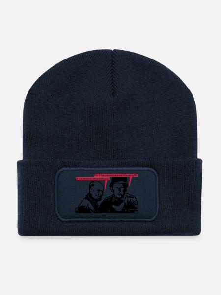 et si on rencontre la vraie patrouille aussi - Beanie recyclé à patch - bleu marine
