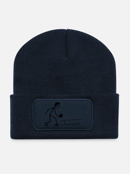 Kegeln, Bowling - Recycelte Patch Beanie - French Navy