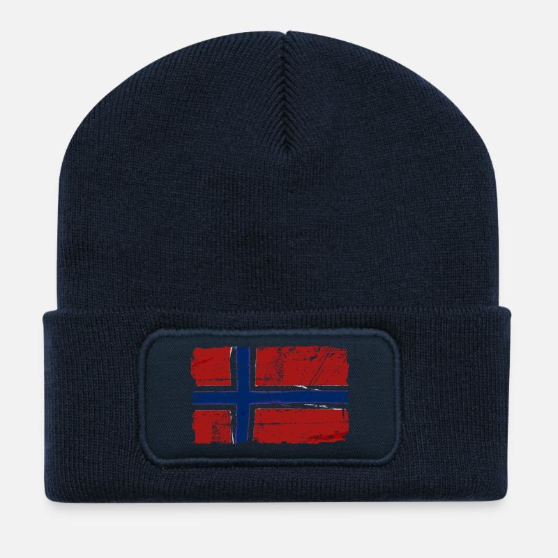 Norway - Norwegen - Vintage Look - Recycelte Patch Beanie - French Navy