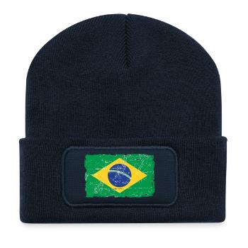 Brazil Vintage Flag - Beanie recyclé à patch - bleu marine - Devant