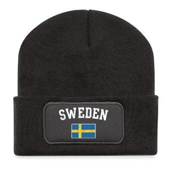 Sweden Flag Arc Tee - Recycled Patch Beanie - dark grey - Front