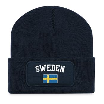 Schwedisches Flaggenbogen-Tee - Recycelte Patch Beanie - French Navy - Vorne