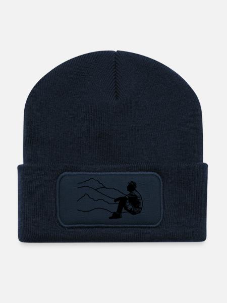 pause randonnée - Beanie recyclé à patch - bleu marine