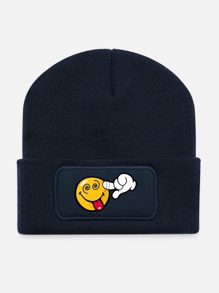 Smiley Stupid - Recycelte Patch Beanie - French Navy