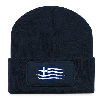 Greece Flag - Recycelte Patch Beanie - French Navy - Vorne