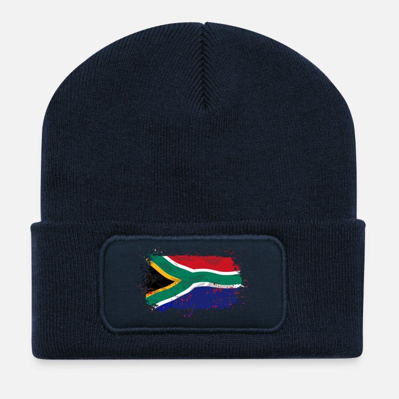South Africa Flag - Recycelte Patch Beanie - French Navy