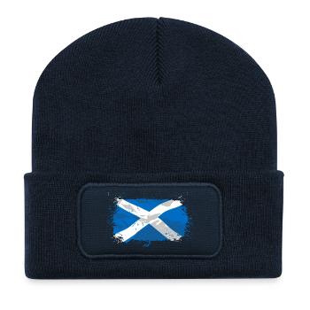 Scotland Flag - Recycelte Patch Beanie - French Navy - Vorne