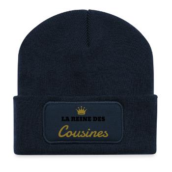 Onkel / Tante / Vetter / Cousin / Kusine - Recycelte Patch Beanie - French Navy - Vorne