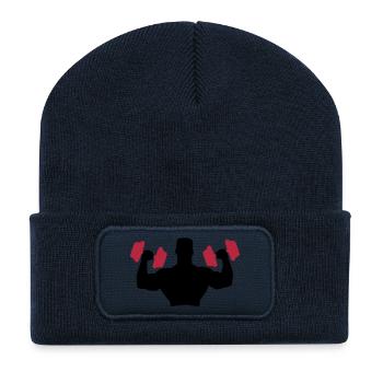 Muscle Man Training - Beanie recyclé à patch - bleu marine - Devant