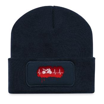 Motorcycle racing driver pulse - Recycled Patch Beanie - french navy - Front