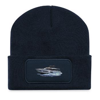 Motorboot - Recycelte Patch Beanie - French Navy - Vorne