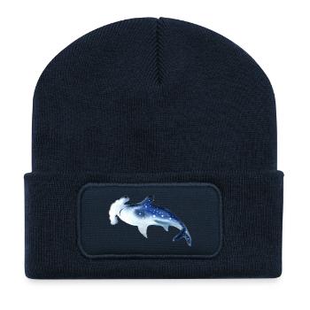 Hammerhead Shark Watercolor Watercolor Shirt - Recycled Patch Beanie - french navy - Front