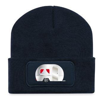 niedlicher Wohnwagen für nostalgische Gefühle - Recycelte Patch Beanie - French Navy - Vorne