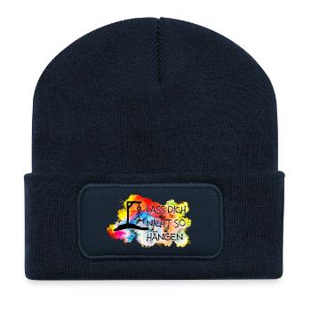 Lass Dich nicht so hängen.... - Recycelte Patch Beanie - French Navy - Vorne