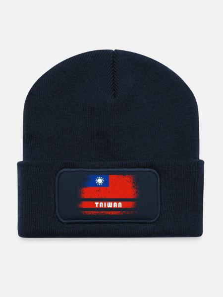 Taiwan Vintage Flaggen Design - Recycelte Patch Beanie - French Navy