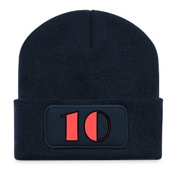10 JAHRE. 10-JÄHRIGES JUBILÄUM. GEBURTSTAG 10 JAHRE. 10 - Recycelte Patch Beanie - French Navy - Vorne