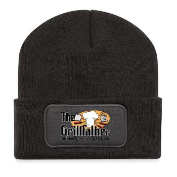 Der Grillvater, Der Grillvater für den Grill # - Recycelte Patch Beanie - Dunkelgrau - Vorne