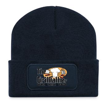 Der Grillvater, Der Grillvater für den Grill # - Recycelte Patch Beanie - French Navy - Vorne