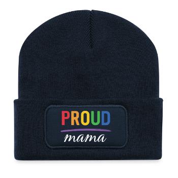 LGBT Proud Mama - Pride-Monat - Recycelte Patch Beanie - French Navy - Vorne