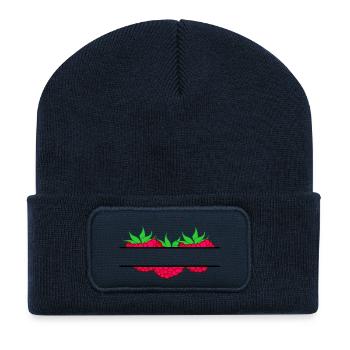 Himbeerbanner rote Himbeere - Recycelte Patch Beanie - French Navy - Vorne